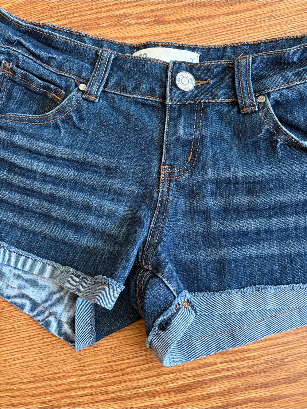 RSQ Dark Blue Denim Malibu Short with Contrast Stitching